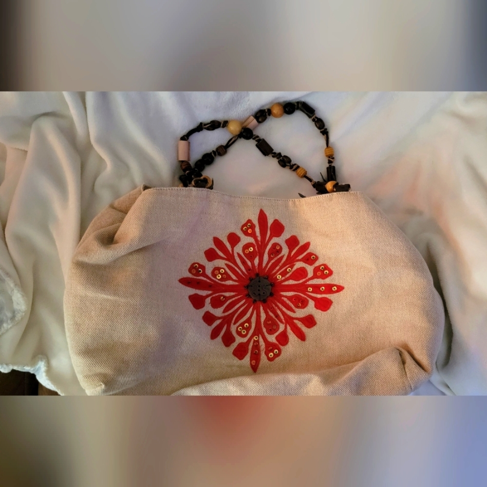 Nine West Bag Floral Beige and Red Women's